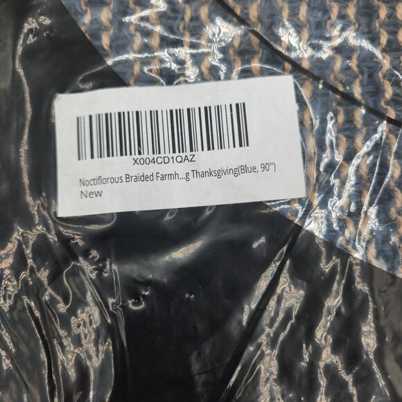 Noctiflorous Braided Table Runner Jute & Paper Blue & Brown 12" x 90" Kitchen - Picture 3 of 9